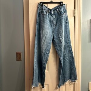 AE American Eagle super high rise baggy wide leg